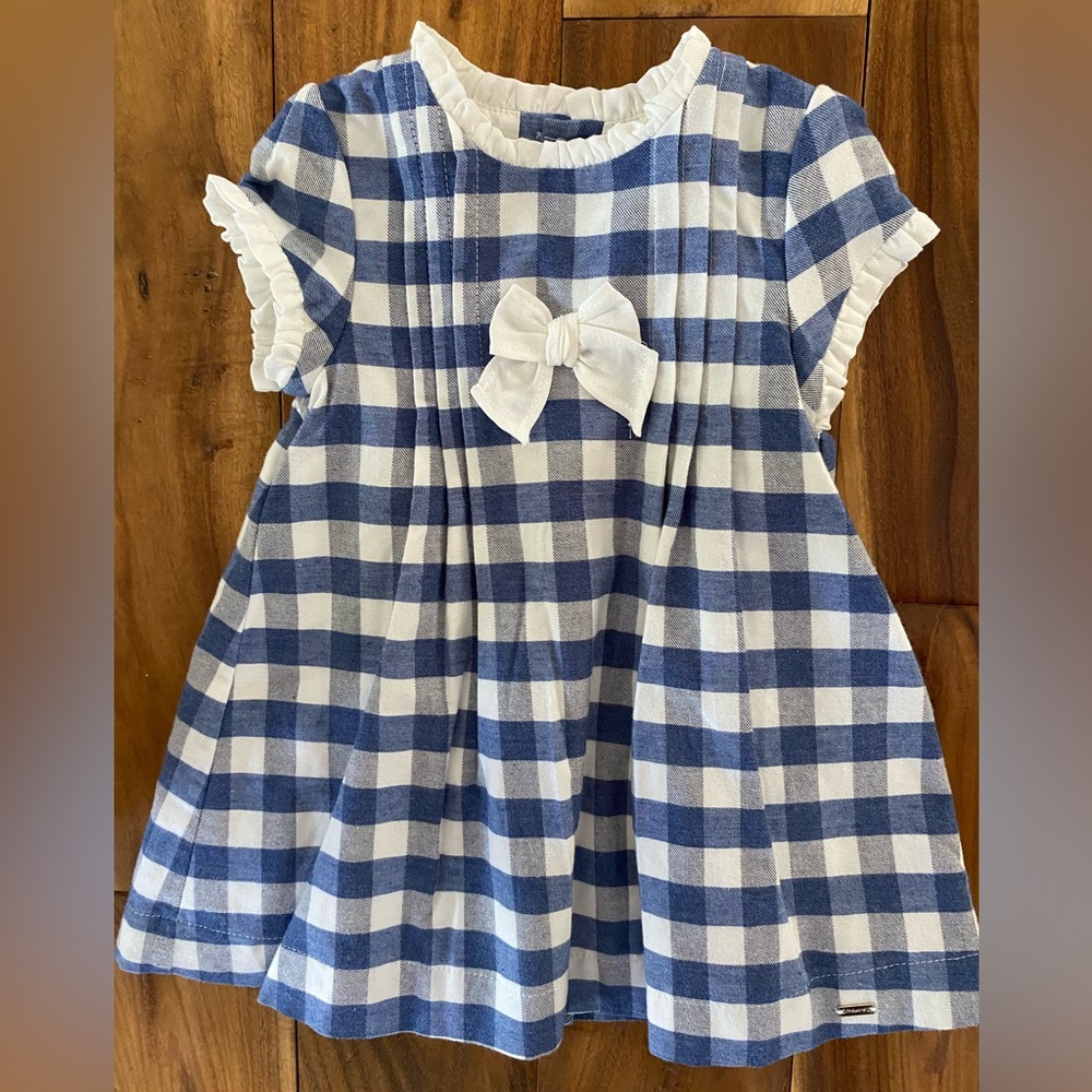 Mayoral Baby Girl Flannel Dress Size 12 Months
